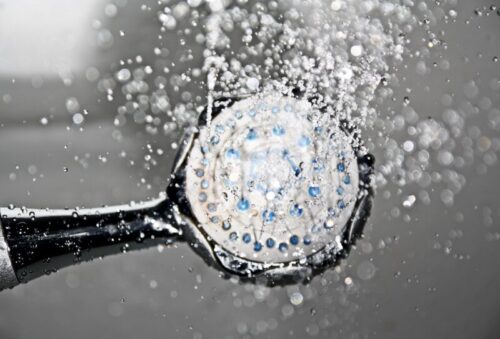 shower, shower head, water